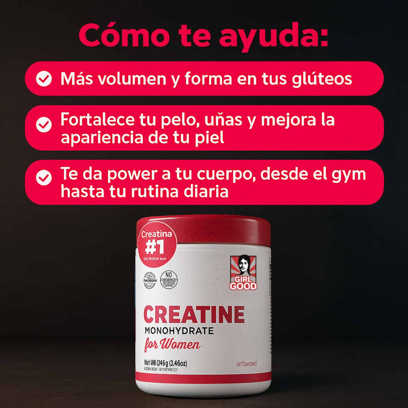 Creatina con Colágeno Para Mujeres - ByBoost® Femme
