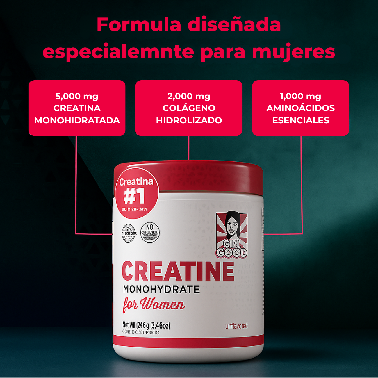 Creatina con Colágeno Para Mujeres - ByBoost® Femme