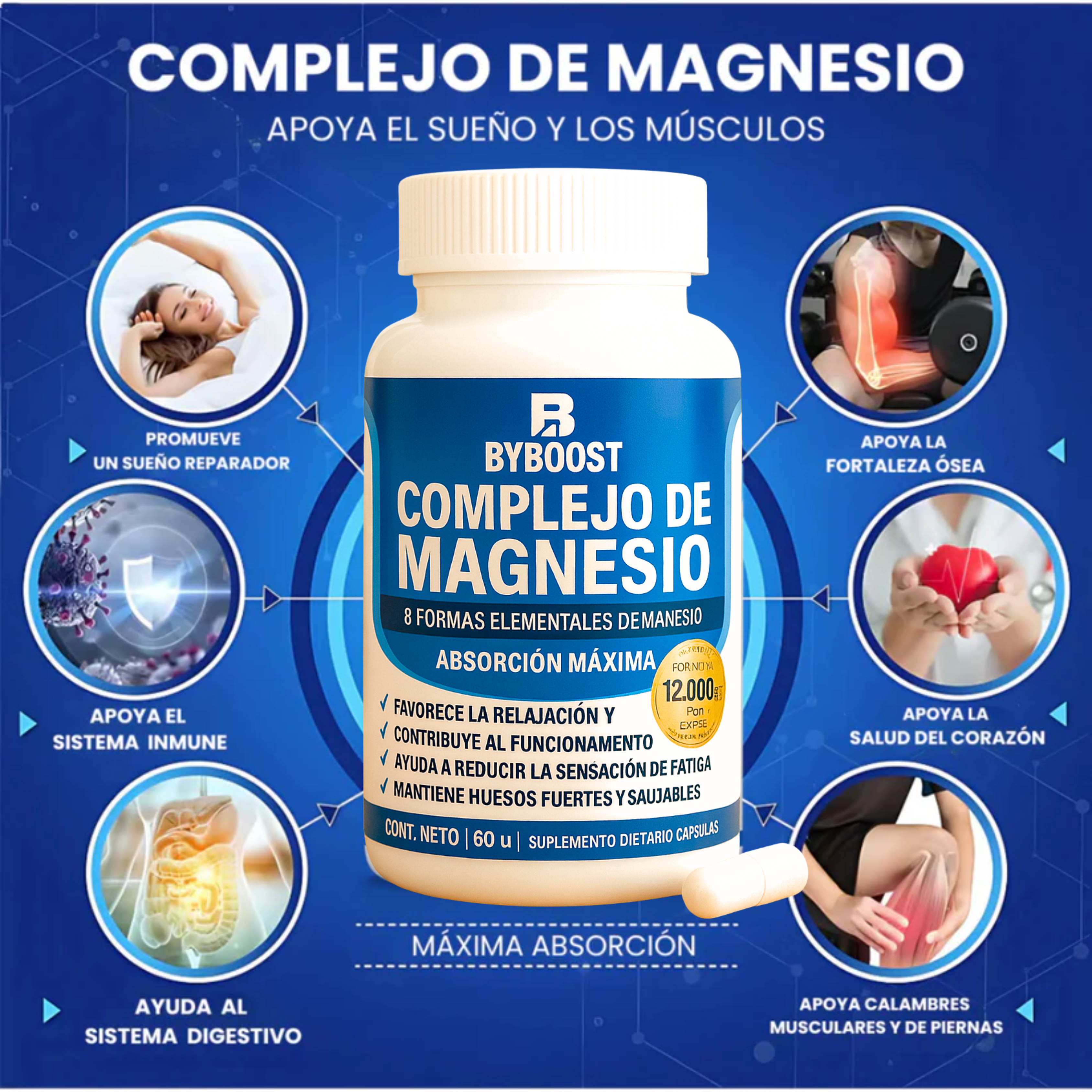 ByBoost® Vital – Complejo de Magnesio Elemental 5 en 1