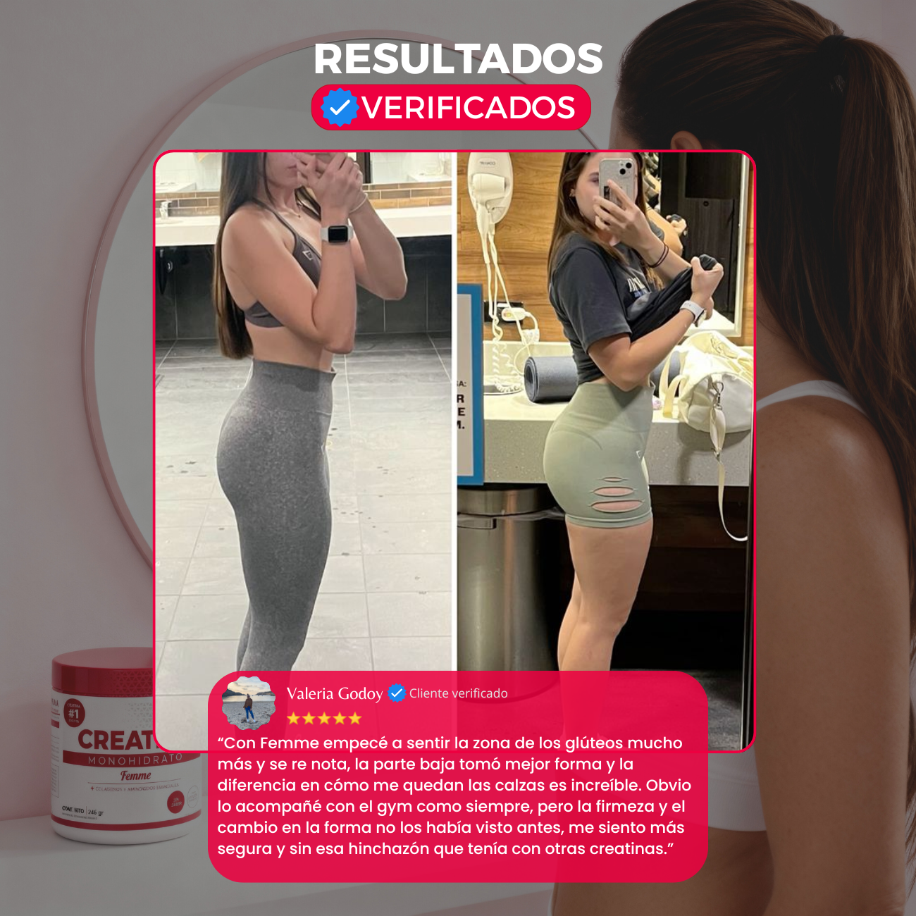 Creatina Para Mujeres | Glúteos Firmes +Fuerza +Piel jóven